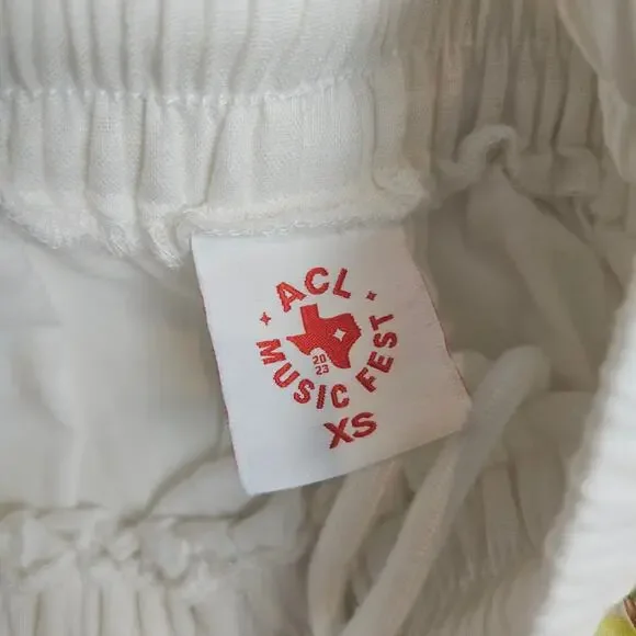 ACL Fest‎ Austin City Limits 2023 linen cotton short, white, size XS - Picture 4 of 6